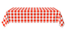 Rectangular Horizontal Tablecloth With Red Checkered Pattern