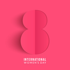 International women's day poster. 8 number origami design. Happy Mother's Day. Eps10 vector illustration with place for your text.