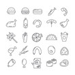 © ductru - Set of vector icons with meat.
