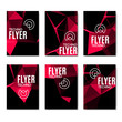 © kolonko - Abstract technology polygonal flyer set. Modern polygonal flyer brochure set
