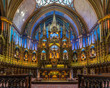 The spectacular architecture, design and details of Notre Dame Basilica in Montreal city, Quebec, Canada