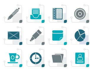 Stylized Office & Business Icons - Vector icon Set 