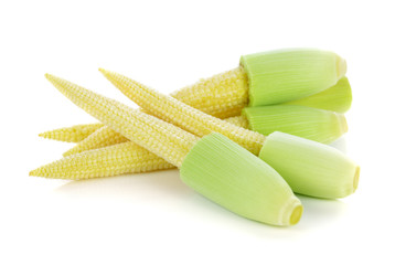 Sticker - baby corn isolated on white background