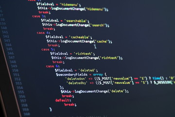 lines of javascript code on the screen