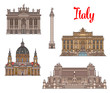 Italian travel landmarks and sightseens