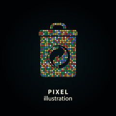 Wall Mural - Bin - pixel illustration.