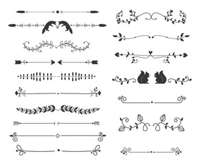 Vector dividers calligraphic line element.