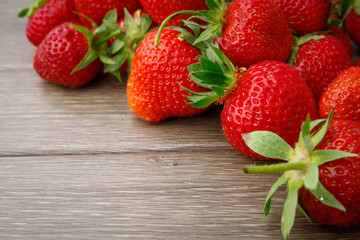 Wall Mural - Strawberry on wooden