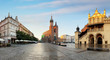 Historic Krakow Market Square in the Morning, Poland