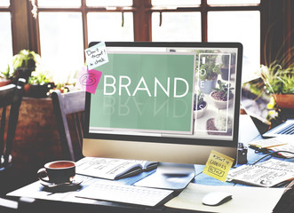 Wall Mural - brand branding label marketing profile trademark concept