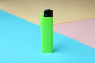 Sticker - Blank cigarette lighter on color paper background