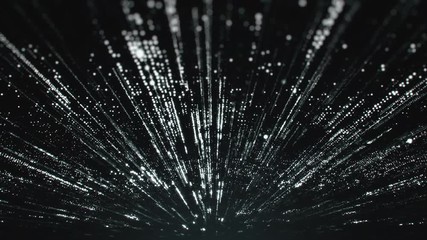 Wall Mural - digitally generated animation of shining light particles radiating from the center towards the edges