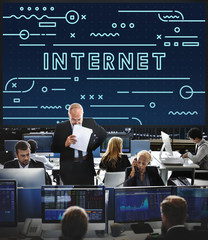 Wall Mural - technology digital connection innovation internet concept