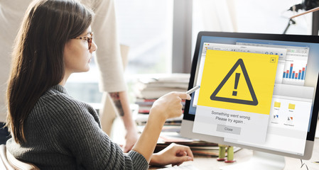 Wall Mural - error alert failure icon problem concept