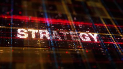Wall Mural - computer animation of digital letters changing randomly and forming words strategy, statistics and a