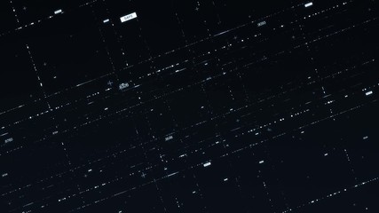 Wall Mural - high-tech grid flying through black virtual space towards camera. concept of internet connections an