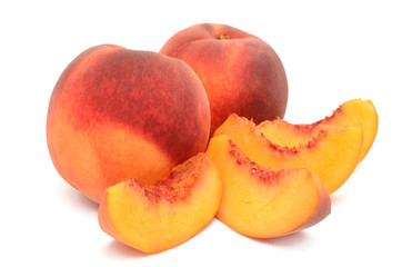 Poster - Peaches on a white background