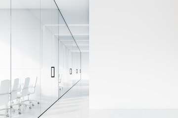 Wall Mural - Office corridor, white and glass