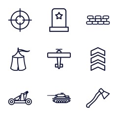 Wall Mural - Set of 9 War outline icons