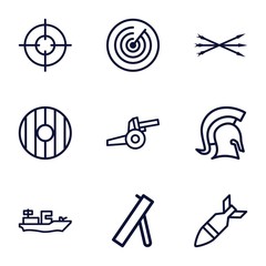 Wall Mural - Set of 9 War outline icons