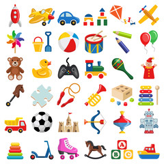 toy icon collection - vector color illustration