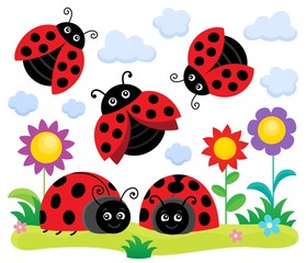 Poster - Stylized ladybugs theme image 1
