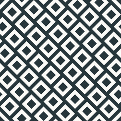 Canvas Print - skewed seamless monochrome geometric pattern of squares.