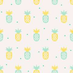 Aufkleber - seamless pattern with pineapples