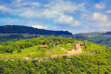 Fototapeta Natura - A beautiful view of the fortress of Veliko Tarnovo, Bulgaria on a sunny summer day
