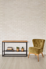 Wall Mural - Minimalistic rack and armchair