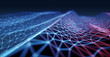 Leinwandbild Motiv 3D illustration, concept image. Embossed mesh representing internet connections in cloud computing.