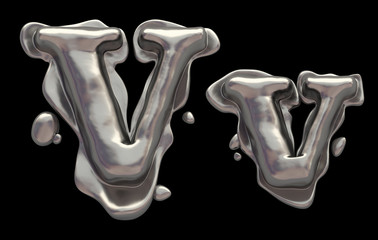 Sticker - Liquid metal font.