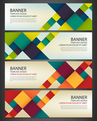 Wall Mural - Business banner with colorful squares. Business design template. Horizontal banners. Vector