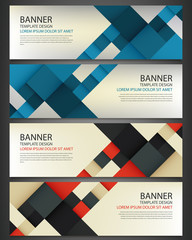 Wall Mural - Business banner with colorful squares. Business design template. Horizontal banners. Vector