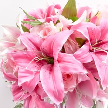 Artificial Pink Lily Bouquet  For Your Design.