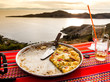 Pizza with a view over Lake Titicaca