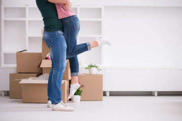 Wall Mural - happy Young couple moving in new house