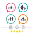 © blankstock - Family with two children sign. Parents and kids.