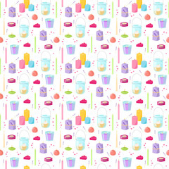 Wall Mural - Candles seamless pattern.