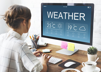 Wall Mural - weather report forecat temperature concept