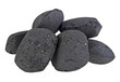 Charcoal briquettes on white background