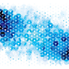 Leinwandbilder - Blue molecular structure abstract geometric pattern background.