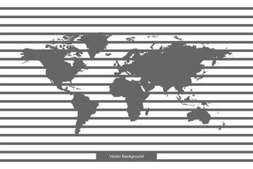 Wall Mural - world map isolated on white background. vector template for website, design, cover, annual reports, 