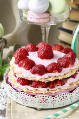 Wall Mural - Strawberry layer cake