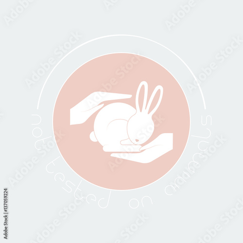 Animal cruelty free logo. Not tested on animals symbol. Stock Vector