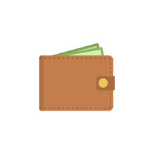 Wallet Icon. Vector Flat Wallet Illustration.