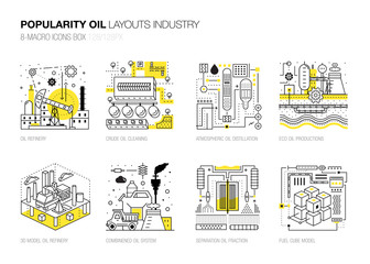 popularity modern layouts oil industry in new flat line style with gas station electrical, petrol te