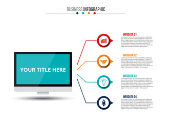 Wall Mural - Vector monitor infographic.