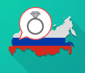 Sticker - Long shadow Russia map with an engagement ring