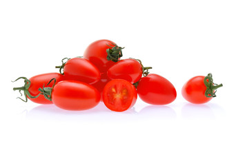 Wall Mural - fresh cherry tomato isolated on white background